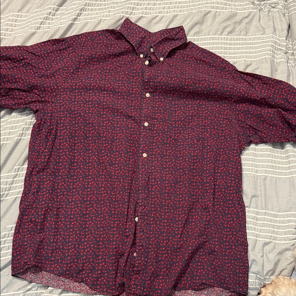 Men's Red Patterned Roundtree & Yorke button up